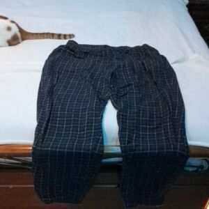 Abercrombie & Fitch Navy and White Plaid Pants